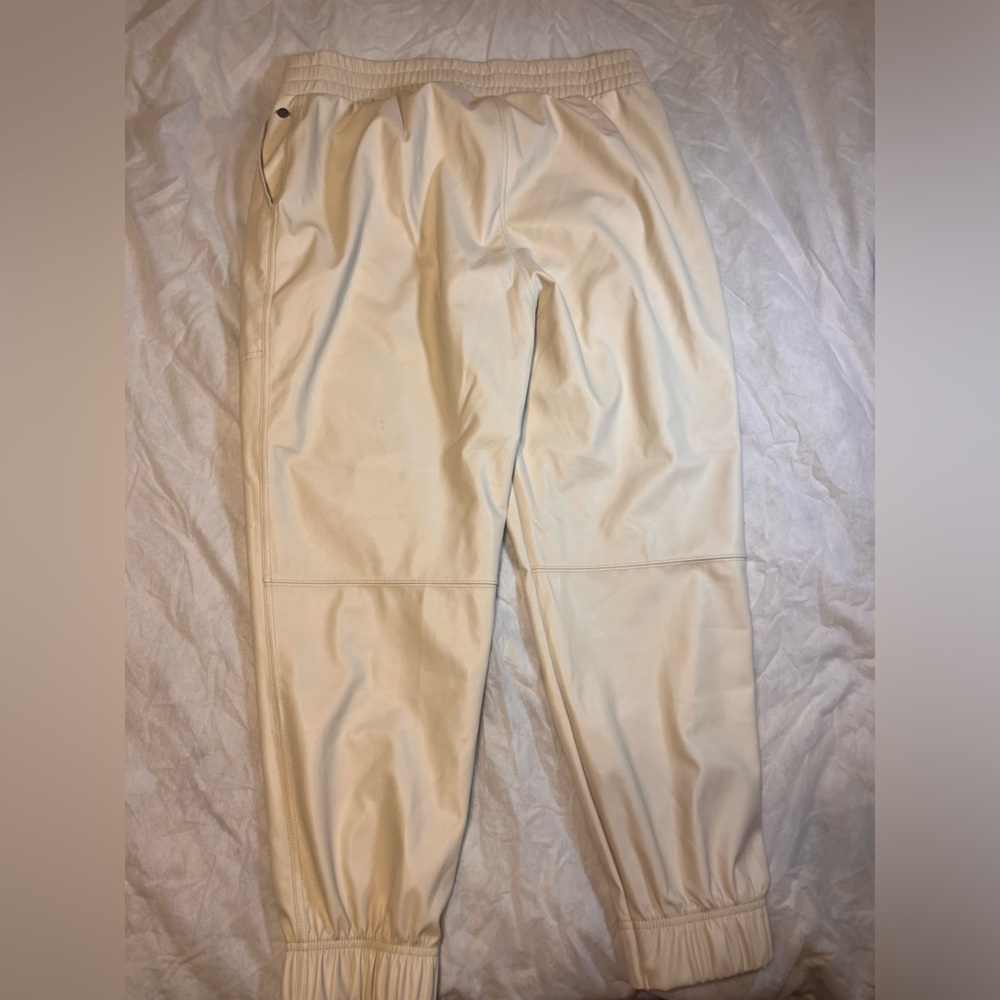 Calia cream colored pleather joggers